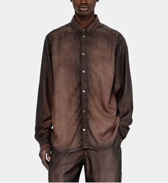 Chemise en denim enduit fluide - Diesel - Marron