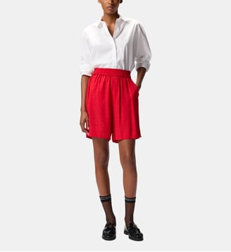 Shorts en viscose jacquard - Pinko - Rose salsa