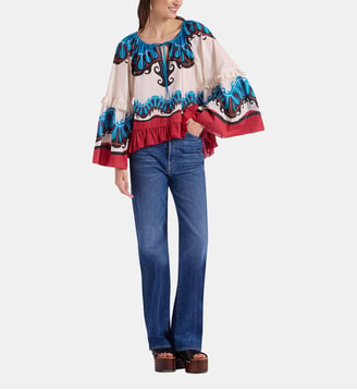 Blouse Boho Pacific Placée Blue Petrol - La DoubleJ - Bleu pétrole