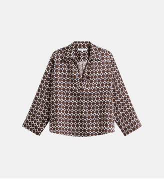 Blouse graphique à col chemise - LORRA - Gerard Darel - Marron