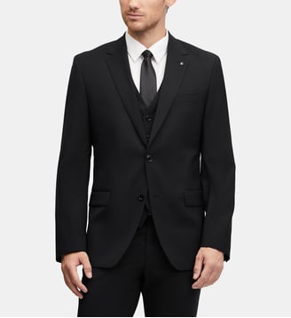 Veste de costume en laine regular Duncan - AMF - Digel - Noir