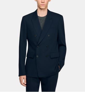 Veste de costume croisée - Sandro - Marine