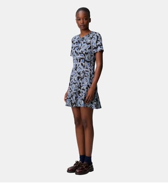 Robe courte fluide imprimée - Claudie Pierlot - Print fonce