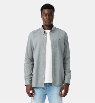 Chemise regular fit coton à carreaux - Lacoste - Blanc et vert