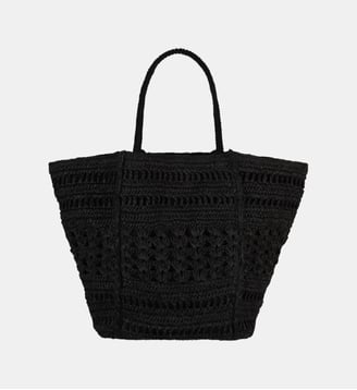 Sac cabas en raphia - La Fée Maraboutée - Noir