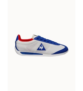 Sneakers retro-running en mesh et nubuck Quartz - Le Coq Sportif - Blanc et bleu
