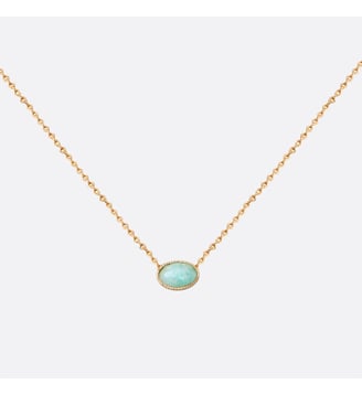 Collier doré amazonite - CAB OVALE Caroline Najman