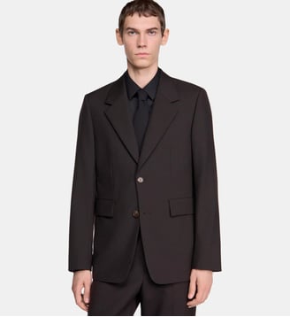 Veste de costume en laine - Sandro - Chocolat