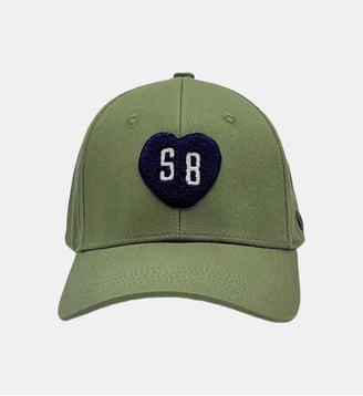 Casquette en coton avec badge coeur SB - Serge Blanco - Kaki