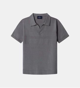 Polo Tricoté Texturé À Manches Courtes Coupe Regular - Hackett London - Sage green