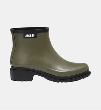 Bottine à talon large FULFEEL LOW - Aigle - Vert olive