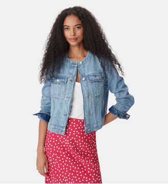 Veste en jean col rond - Ikks - Bleu