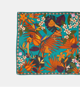 Mini Foulard à motifs PETAL - Wild - Bleu