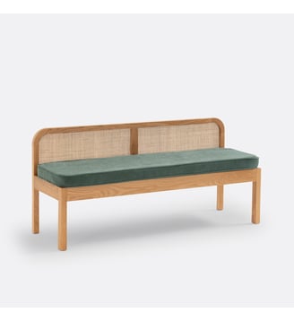 Banc bout de lit cannage - La Redoute Interieurs - Vert eucalyptus
