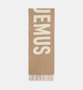 Écharpe L'Echarpe Jacquemus logo en laine - Jacquemus - Taupe
