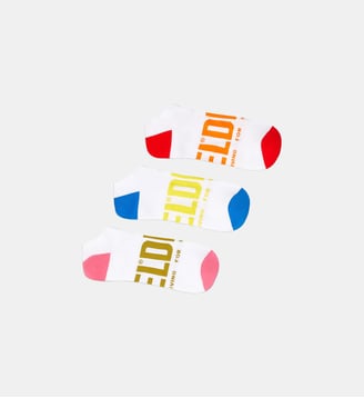 Lot de trois paires de chaussettes basses avec logo - Diesel - Blanc