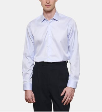 Chemise ciel en twill coupe cintrée - Atelier Privé - Bleu ciel