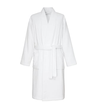 Peignoir long en coton - Desforges - Blanc