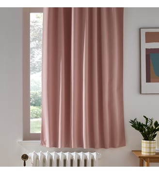 Rideau radiateur occultant, à galon fronceur ou wave - La Redoute Interieurs - Rose poudré