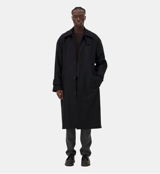 Manteau long ceinturé Verlaine - Noyoco - Bleu nuit
