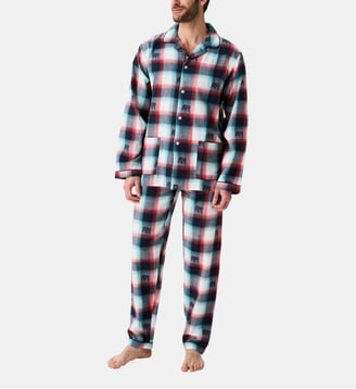 Pyjama boutonné en flanelle de coton - Ours Bear - Arthur - Marine