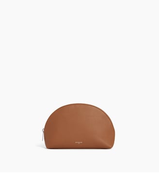 Trousse de toilette demi-lune en cuir grainé - Le Tanneur - Marron tan