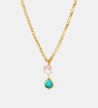 Collier pendentif   doré à l'or fin - Bysance - Satellite - Bleu