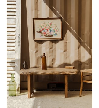 Table basse en bois Léonie N°957- Produit chiné - Debongout - Bois clair