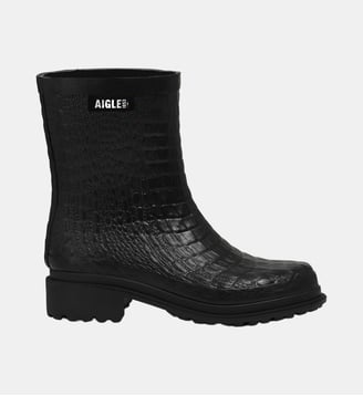 Bottines de pluie imprimé reptile FULFEEL MID - Aigle - Noir