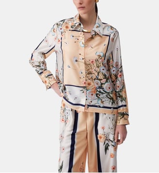 Chemise en sergé imprimé - Liu Jo - Bleu et orange