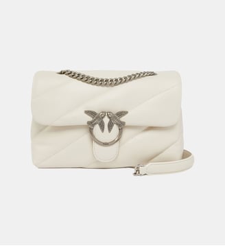 Sac bandoulière moyen love bag puff maxi quilt - Pinko - Blanc et acier