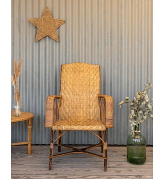 Fauteuil en osier Ernest N°1096- Produit chiné - Debongout - Bois clair
