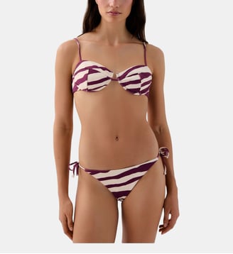 Bas de bikini classique à nœud zèbre - Robin Collection - Multicolore