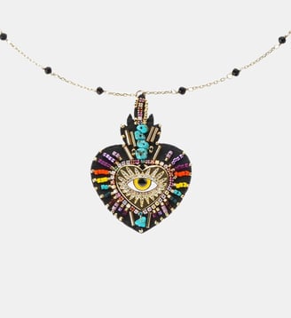 Collier avec charm central et perles FORTUNA - Hipanema - Noir