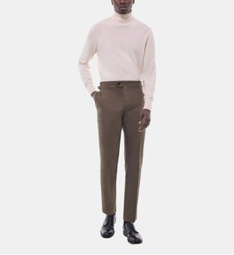 Chino ajusté en toile de coton - Fursac - Olive