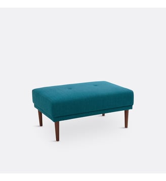 Pouf polyester Tuske - La Redoute Interieurs - Bleu canard