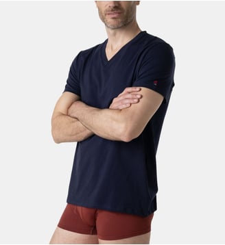Tee-shirt col V Fait en France - Eminence - Bleu marine