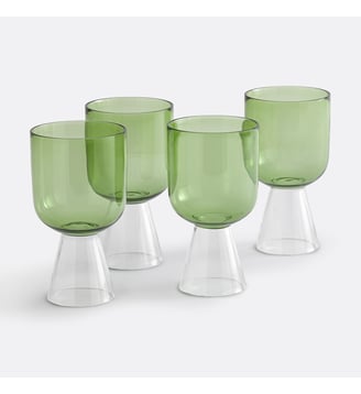 Lot 4 verres à pied en verre borosilicate - La Redoute Interieurs - Vert