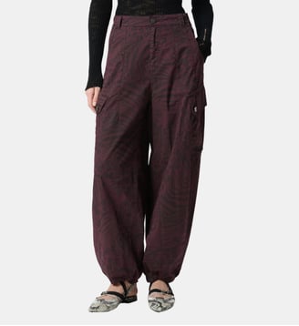 Pantalon boule à motif animalier - Pinko - Bordeaux