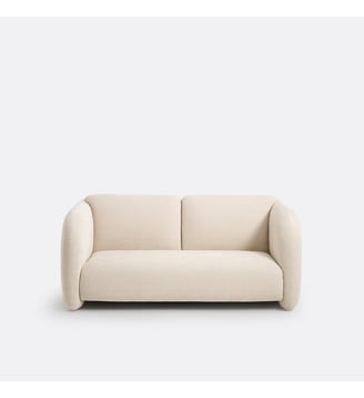 Canapé 2 places en polyester, Berile - La Redoute Interieurs - Écru