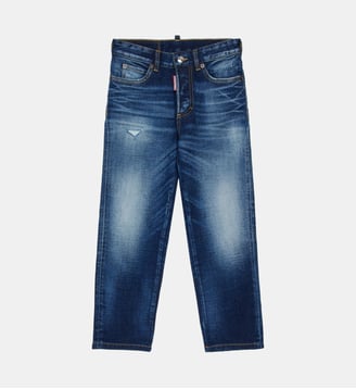 Jean regular bleu foncé avec déchirures - Boss 10 - Dsquared2 - Denim bleu