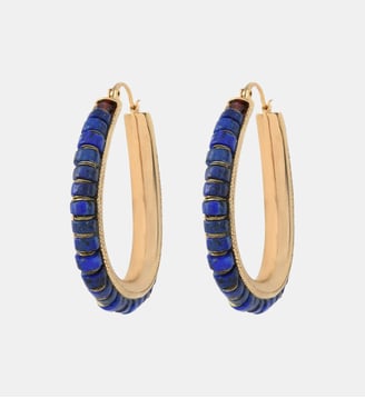 Boucles d'oreilles créoles   - Ninon - Satellite - Bleu