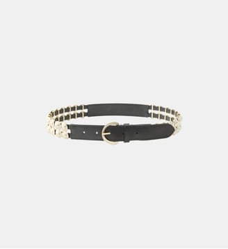 Ceinture cloutée 3 cm - Pinko - Noir limousine or brillant