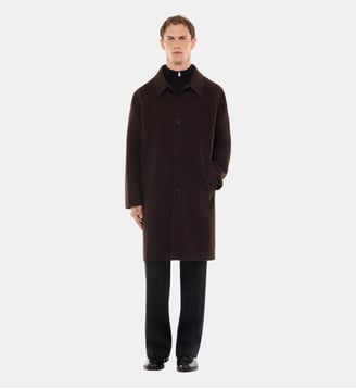 Manteau droit en laine - Fursac - Chocolat