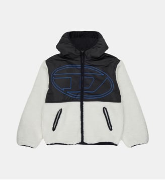 Veste teddy avec logo imprimé - Diesel Kids - Blanc cassé