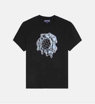 T-shirt oversize en coton organique Bubbles Turtles 3D - Vilebrequin - Noir
