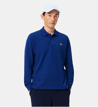 Polo droit coton piqué - Lacoste - Bleu
