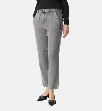 Jean baggy court ANDREA - Ikks - Gris clair
