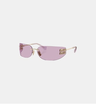 Lunettes de soleil Rectangulaire MU A51S - Miu Miu - Or pale