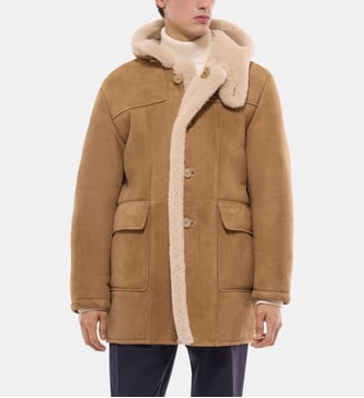 Manteau long en peau lainée - Fursac - Cannelle